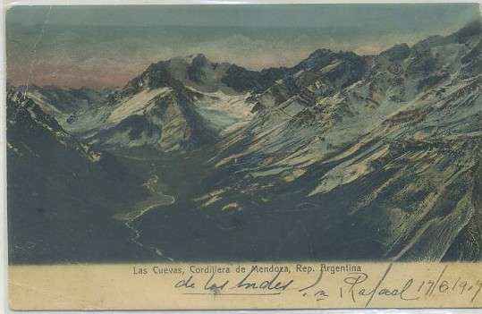 POSTAL DE ARGENTINA. LAS CUEVAS. CORDILLERA DE MENDOZA