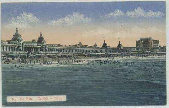 POSTAL DE ARGENTINA. MAR DEL PLATA. RAMBLA Y PLAYA Nº 24