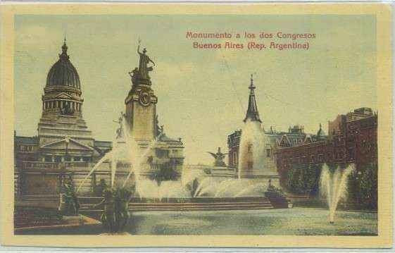 POSTAL DE ARGENTINA. BUENOS AIRES. MONUMENTO A LOS DOS CONGRESOS Nº 127