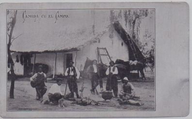 POSTAL DE ARGENTINA. CAMIDA CU EL CAMPO. FORMATO EN ALUMINIO