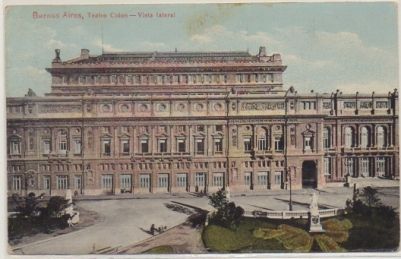 POSTAL ANTIGUA DE ARGENTINA. BUENOS AIRES. TEATRO COLON VISTA LATERAL