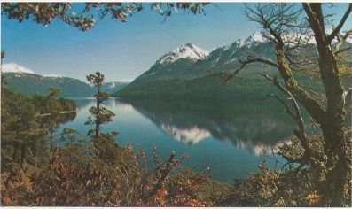 POSTAL DE ARGENTINA. BARILOCHE. LAGO GUTIERREZ Y CERRO CATEDRAL