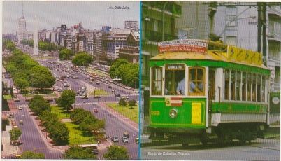 POSTAL DE ARGENTINA. BUENOS AIRES. VISTA PANORAMICA AV. 9 DE JULIO