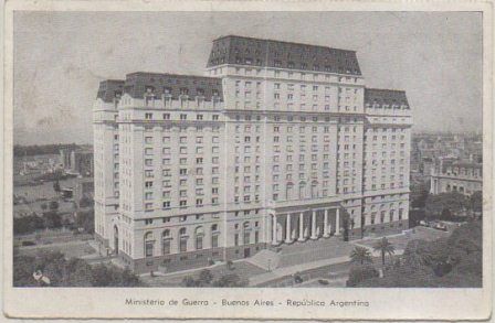 POSTAL A DOBLE CARA DE BUENOS AIRES. MINISTERIO DE GUERRA Y PUERTO DE OLIVOS