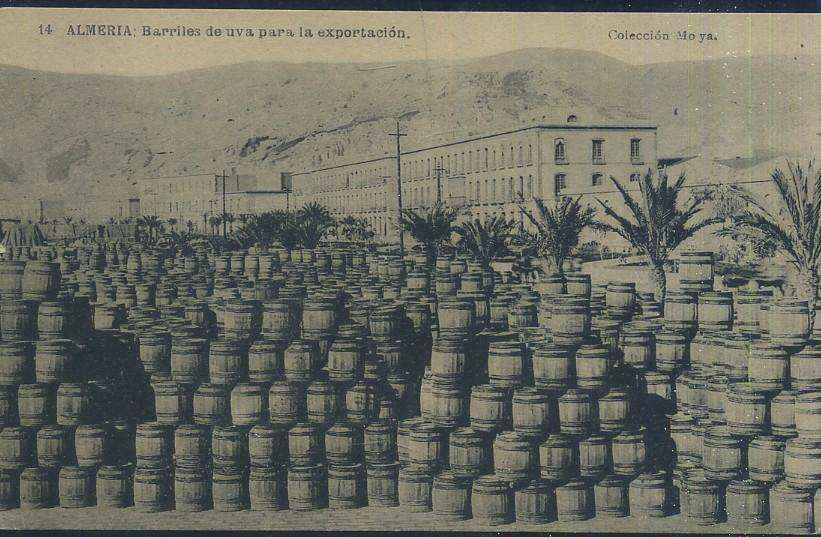 POSTAL ANTIGUA DE ALMERIA Nº 14 BARRILES DE UVA PARA LA EXPORTACION