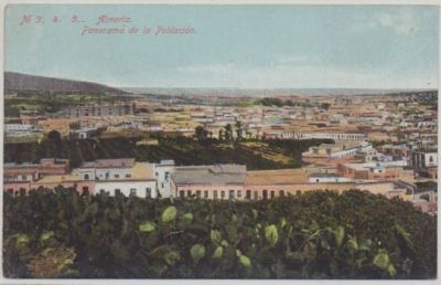 POSTAL ANTIGUA DE ALMERIA. PANORAMA DE LA POBLACION