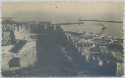 POSTAL DE ALMERIA. ENTRADA AL PUERTO Y ALCAZABA. VISTA PARCIAL
