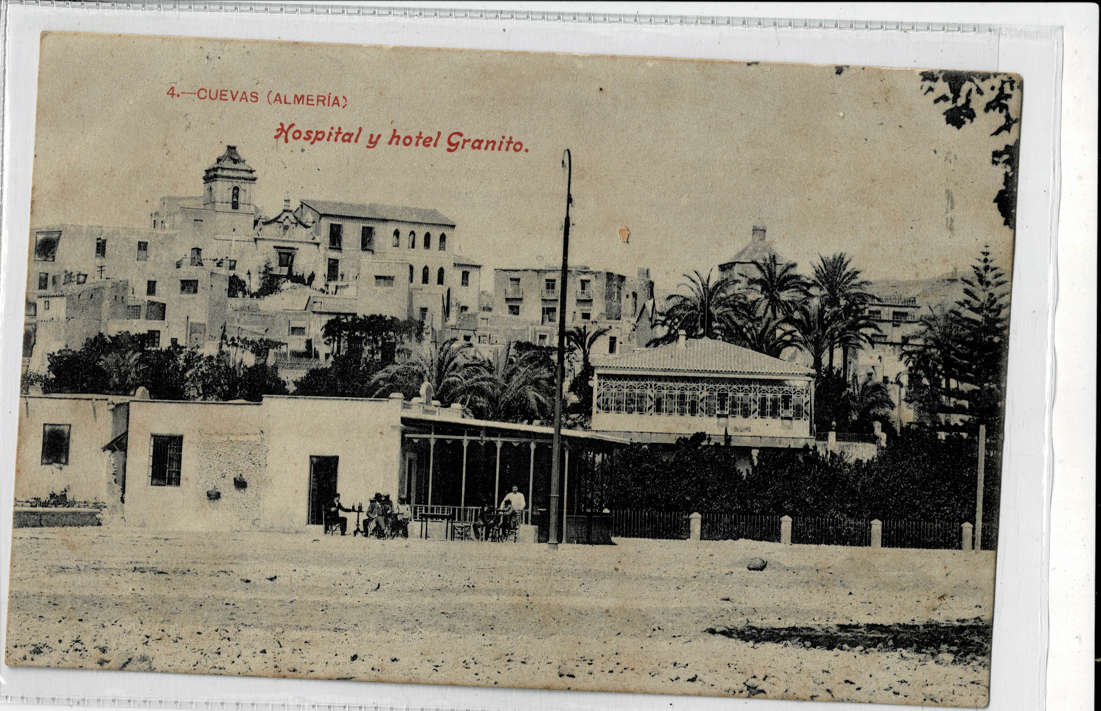 POSTAL ANTIGUA DE ALMERIA. CUEVAS. HOSPITAL Y HOTEL GRANITO