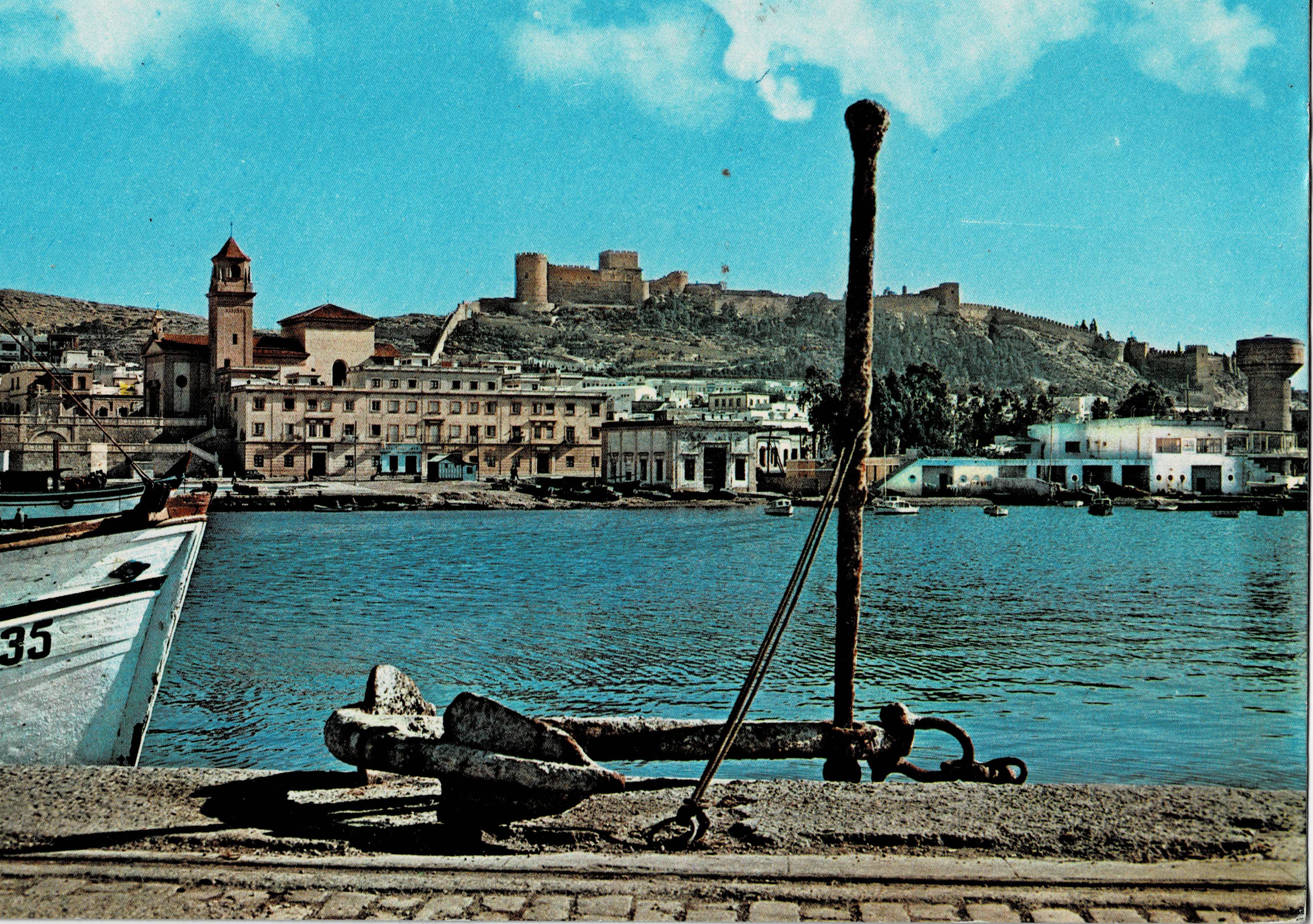 POSTAL MODERNA DE ALMERIA. PUERTO Y ALCAZABA