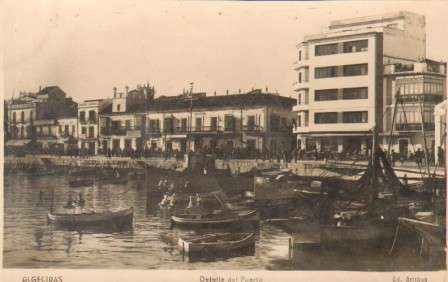 POSTAL ANTIGUA DE ALGECIRAS (CADIZ). DETALLE DEL PUERTO.