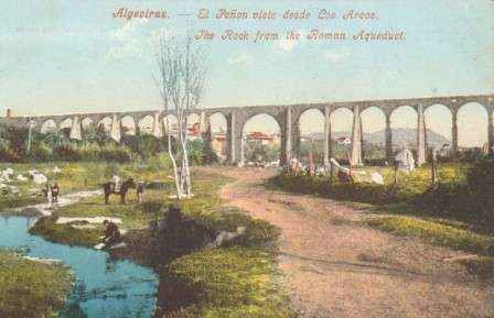 POSTAL ANTIGUA DE ALGECIRAS (CADIZ). EL PEÑON VISTO DESDE LOS ARCOS.