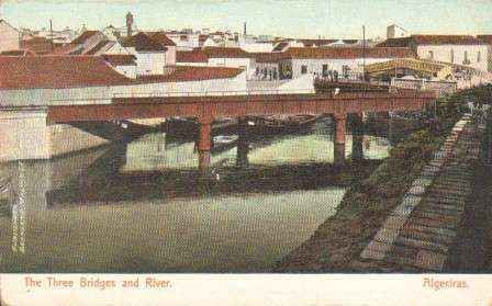 POSTAL ANTIGUA DE ALGECIRAS (CADIZ). THE THREE BRIDGES AND RIVER.
