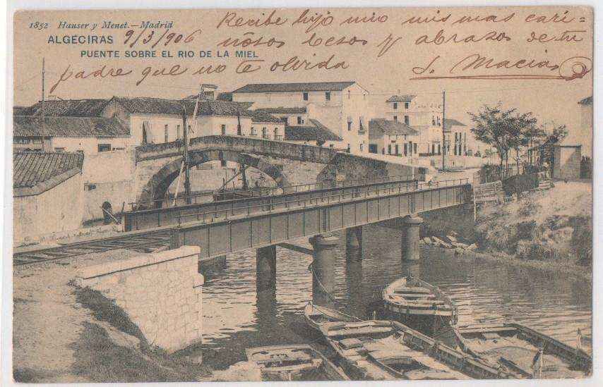 POSTAL DE ALGECIRAS (CADIZ). PUENTE SOBRE EL RIO DE LA MIEL