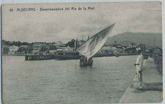 POSTAL ANTIGUA DE ALGECIRAS CADIZ. DESEMBOCADURA DEL RIO DE LA MIEL