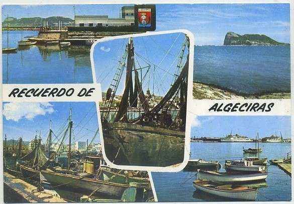 POSTAL DE ALGECIRAS. CADIZ. CLUB NAUTICO Y PEÑON DE GIBRALTAR Nº 14