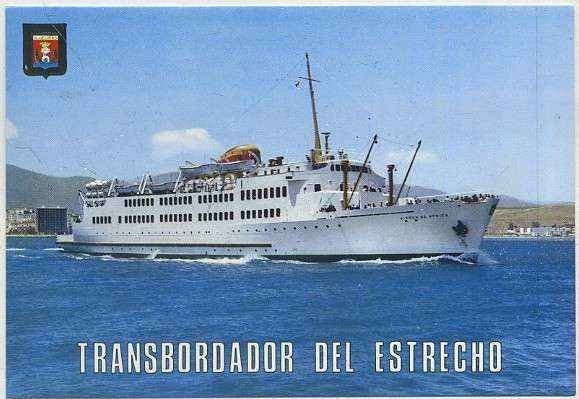 POSTAL DE ALGECIRAS. CADIZ. BAHIA. BARCO VIRGEN DE AFRICA Nº 40