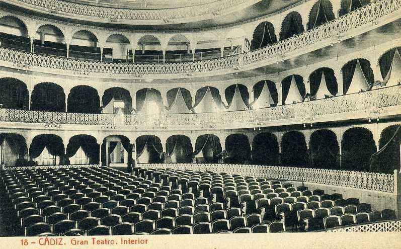 POSTAL DE CADIZ. Nº 18. GRAN TEATRO. INTERIOR