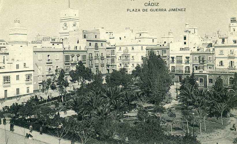 POSTAL DE CADIZ. PLAZA DE GUERRA JIMENEZ Nº 857