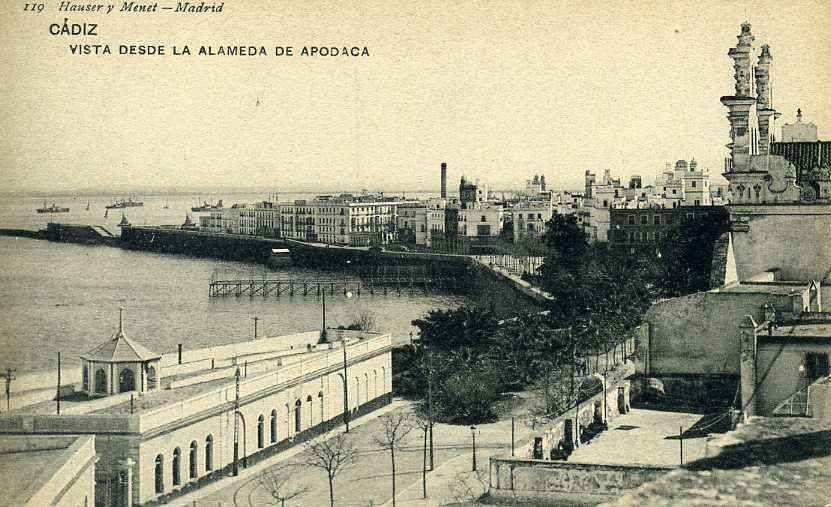 POSTAL DE CADIZ. VISTA DESDE LA ALAMEDA DE APODACA Nº 119