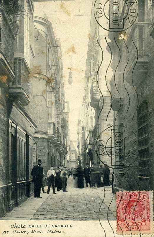 POSTAL DE CADIZ. CALLE SAGASTA