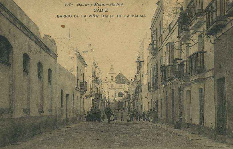 POSTAL ANTIGUA DE CADIZ. BARRIO DE LA VIÑA. CALLE DE LA PALMA