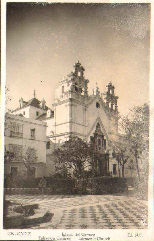 POSTAL DE CADIZ. IGLESIA DEL CARMEN