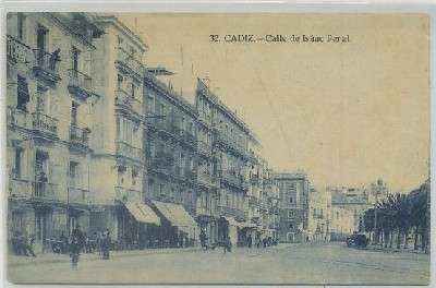 POSTAL ANTIGUA DE CADIZ. CALLE ISAAC PERAL