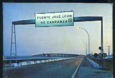 POSTAL DE CADIZ - Nº 74 PUENTE JOSE LEON DE CARRANZA - NOCTURNA
