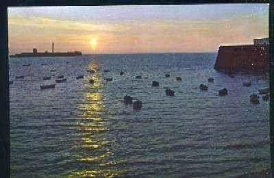 POSTAL DE CADIZ Nº 55 CALETA Y FARO