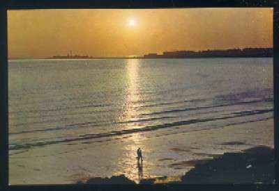 POSTAL DE CADIZ Nº 46 PLAYA SANTA MARIA DEL MAR Y CASTILLO DE SAN SEBASTIAN