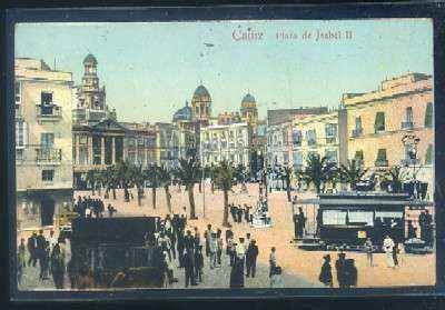 POSTAL ANTIGUA DE CADIZ. PLAZA DE ISABEL II