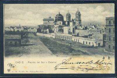 POSTAL ANTIGUA DE CADIZ. RECINTO DEL SUR Y CATEDRAL