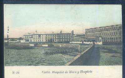 POSTAL DE CADIZ Nº 14 HOSPITAL DE MORA Y HOSPICIO