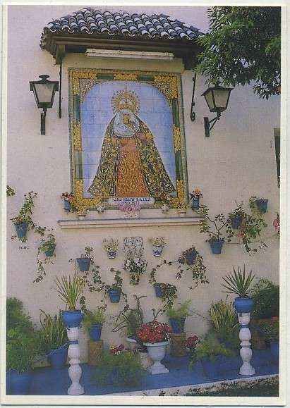 POSTAL DE CADIZ. AZULEJO VIRGEN DE LAS PEÑAS. BARRIO LA VIÑA. TODO…CADIZ Nº 48