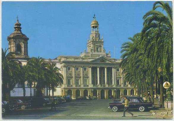 POSTAL DE CADIZ. PLAZA. SAN JUAN DE DIOS Y AYUNTAMIENTO