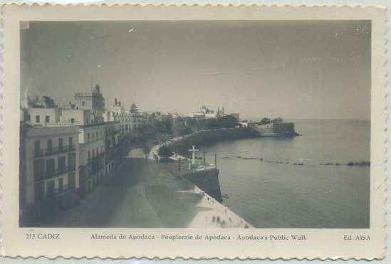 POSTAL DE CADIZ. ALAMEDA DE APODACA