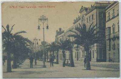 POSTAL ANTIGUA DE CADIZ. PASEO CANALEJAS DESDE LA ADUANA
