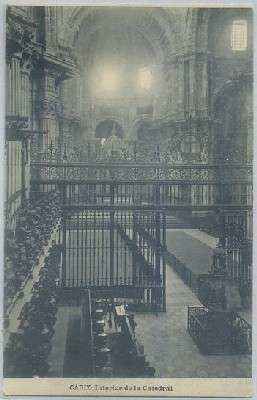 POSTAL ANTIGUA DE CADIZ. INTERIOR DE LA CATEDRAL