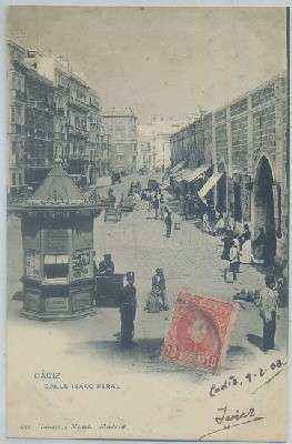 POSTAL ANTIGUA DE CADIZ. CALLE ISAAC PERAL