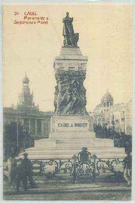 POSTAL ANTIGUA DE CADIZ. MONUMENTO A SEGISMUNDO MORET  Nº 1962