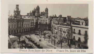 POSTAL DE CADIZ. PLAZA DE SAN JUAN DE DIOS. FORMATO PEQUEÑO 9,5X5,5 CM.