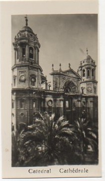 POSTAL DE CADIZ. CATEDRAL. FORMATO PEQUEÑO 9,5X5,5 CM.