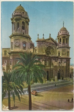POSTAL DE CADIZ. PLAZA DE LA CATEDRAL