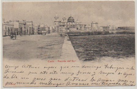 POSTAL ANTIGUA DE CADIZ. RECINTO DEL SUR