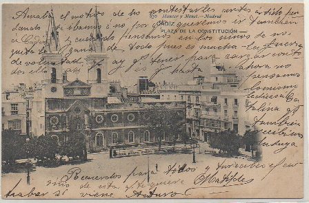 POSTAL ANTIGUA DE CADIZ. PLAZA DE LA CONSTITUCION
