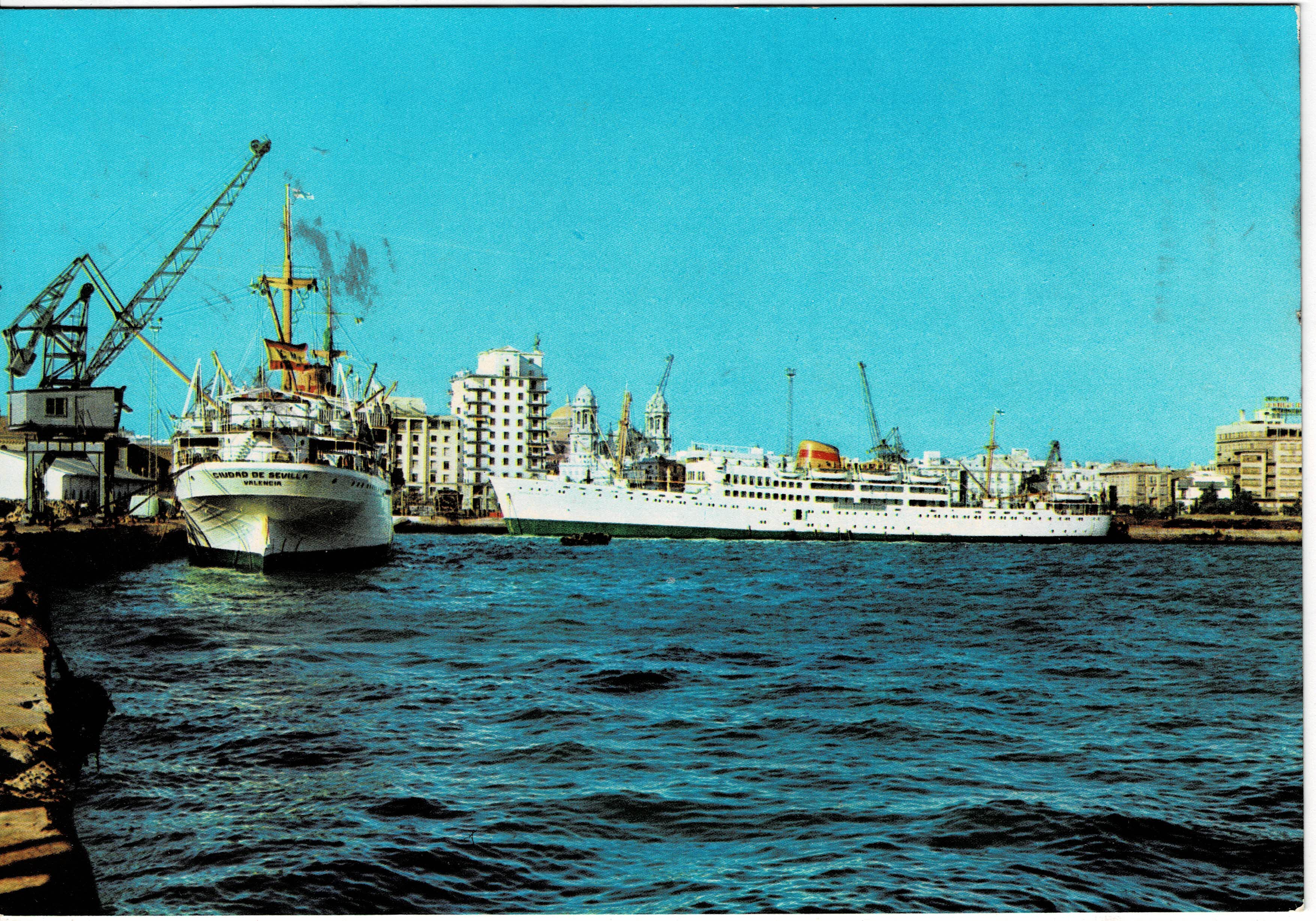 POSTAL DE CADIZ. MUELLE DEL GENERALISIMO.