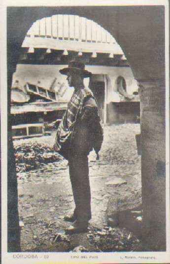 POSTAL ANTIGUA DE CORDOBA. TIPOS DEL PAIS CORDOBA 89