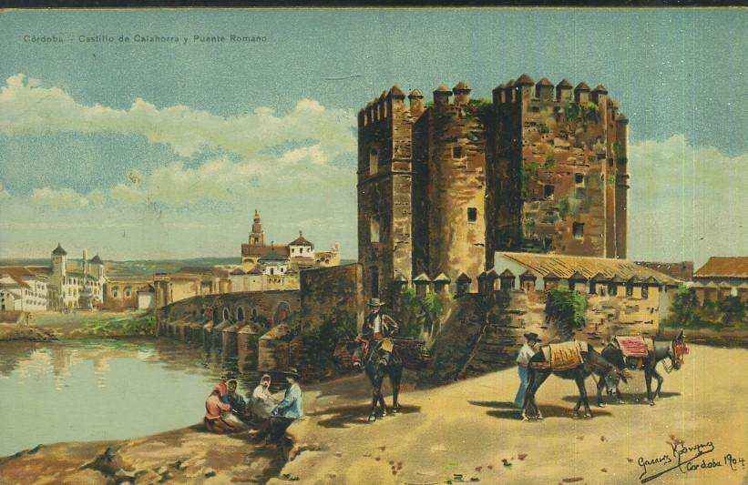 POSTAL ANTIGUA DE CORDOBA CASTILLO DE CALAHORRA Y PUENTE ROMANO