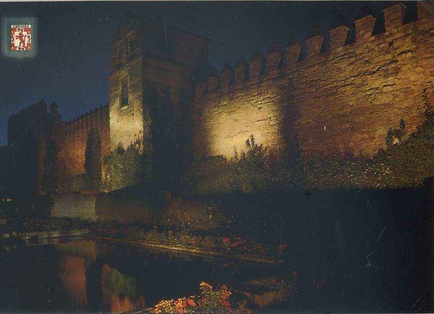 POSTAL DE  CORDOBA. 927-MURALLA Y JARDINES ILUMINADOS
