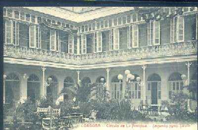 POSTAL ANTIGUA DE CORDOBA - CIRCULO DE LA AMISTAD - SEGUNDO PATIO JARDIN